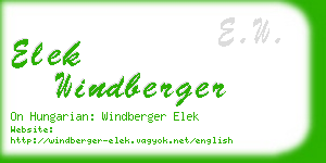 elek windberger business card